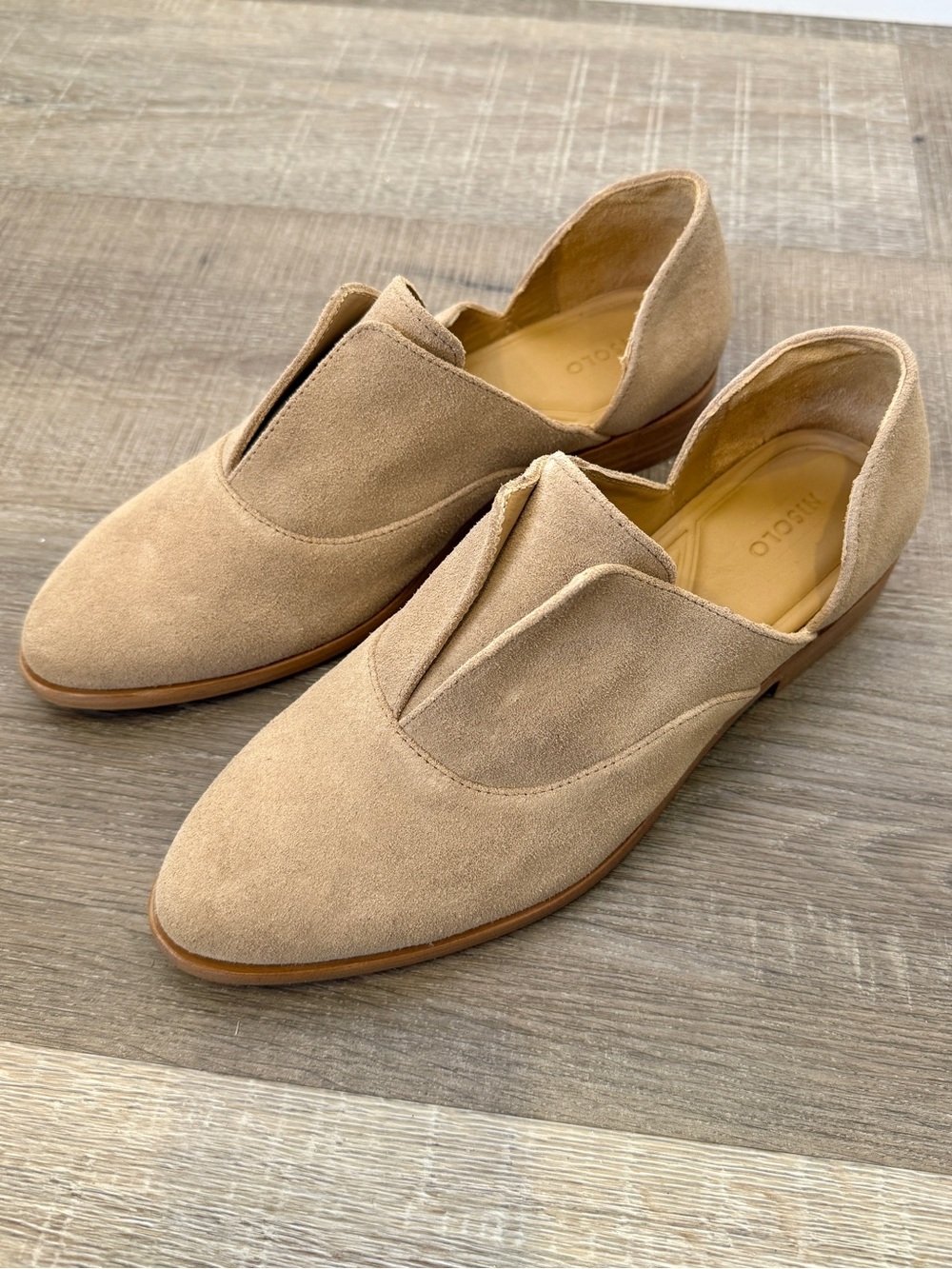 Nisolo Emma D'Orsay Oxford 2.0 Linen Suede Flats Size 7.5